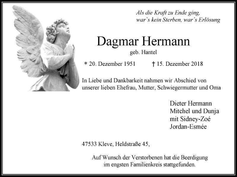 Traueranzeigen Von Dagmar Hermann Trauer In NRW De