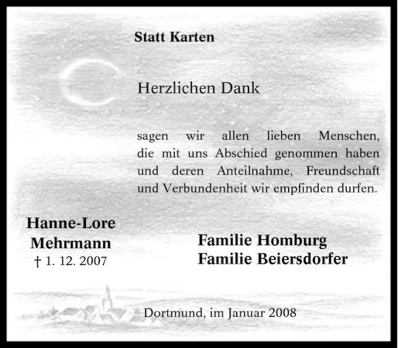 Traueranzeigen Von Hanne Lore Mehrmann Trauer In NRW De