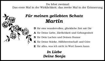 Traueranzeigen Von Martin Unbekannt Trauer In NRW De