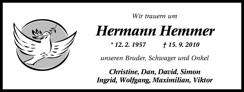 Traueranzeigen Von Hermann Hemmer Trauer In Nrw De