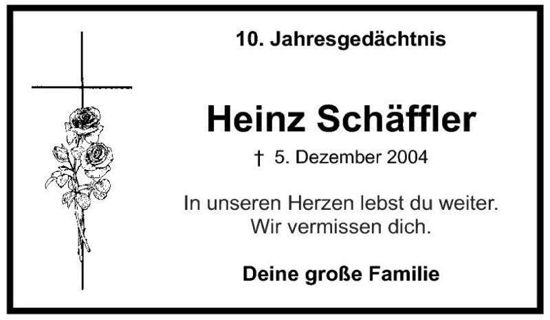 Traueranzeigen Von Heinz Sch Ffler Trauer In Nrw De