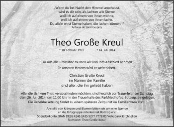 Traueranzeigen Von Theo Gro E Kreul Trauer In Nrw De