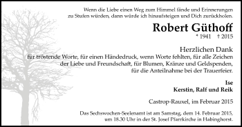 Traueranzeige von Robert Güthoff von Stadtanz.Castrop-Rauxel