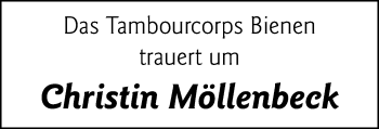 Traueranzeige von Christin Möllenbeck von Stadtanzeiger Emmerich/Rees/Isselburg