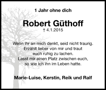 Traueranzeige von Robert Güthoff von Stadtanz.Castrop-Rauxel