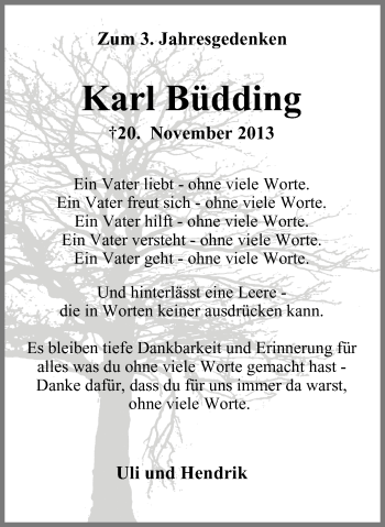 Traueranzeige von Karl Büdding von Stadtanz.Castrop-Rauxel