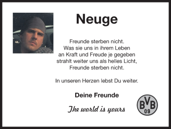 Traueranzeige von Neuge  von Stadtspiegel Bottrop