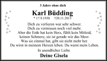 Traueranzeige von Karl Büdding von Stadtanz.Castrop-Rauxel