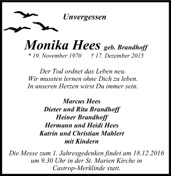 Traueranzeige von Marcus Hees von Stadtanzeiger Dortmund