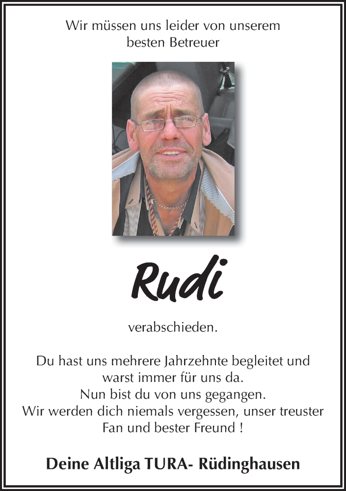  Traueranzeige für Rudi  vom 23.04.2016 aus Witten aktuell