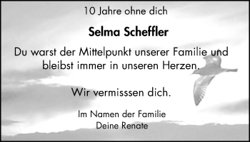 Traueranzeige von Selma Scheffler von Stadtspiegel Hattingen/Niedersprockhövel