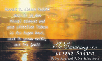 Traueranzeige von Sandra  von Stadtspiegel Bottrop