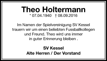 Traueranzeige von Theo Holtermann von Gocher Wochenblatt