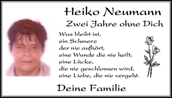 Traueranzeige von Heiko Neumann von Stadtspiegel Iserlohn + Hemer