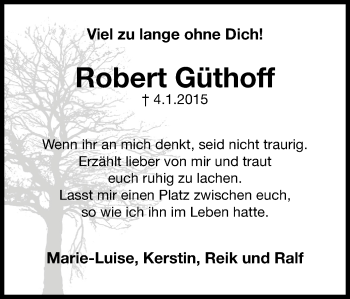 Traueranzeige von Robert Güthoff von Stadtanz.Castrop-Rauxel