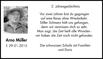 Traueranzeige von Arno Müller von Wochen-Anzeiger Oberhausen