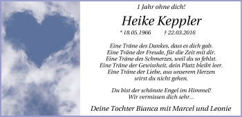 Traueranzeige von Heike Keppler von Lüner Anzeiger