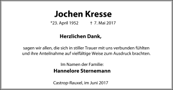 Traueranzeige von Jochen Kresse von Stadtanz.Castrop-Rauxel