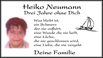 Traueranzeige von Heiko Neumann von Stadtspiegel Iserlohn + Hemer