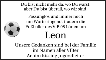 Traueranzeige von Leon  von Lüner Anzeiger