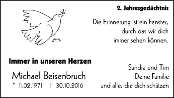 Traueranzeige von Michael Beisenbruch von Wochen-Anzeiger Oberhausen