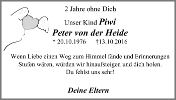 Traueranzeige von Peter von der Heide von Stadtanz.Castrop-Rauxel