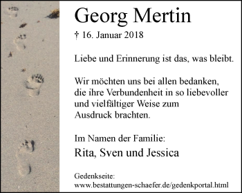 Traueranzeige von Georg Mertin von Lüner Anzeiger