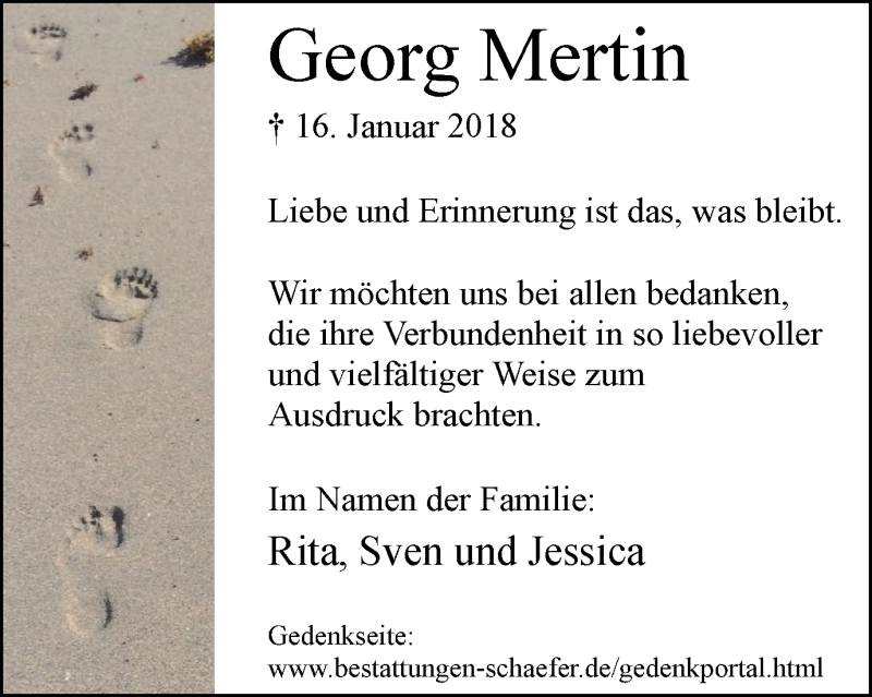  Traueranzeige für Georg Mertin vom 24.02.2018 aus Lüner Anzeiger