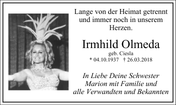 Traueranzeige von Irmhild Olmeda von Stadtspiegel Hattingen/Niedersprockhövel