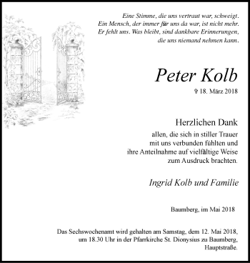 Traueranzeige von Peter Kolb von Wochen-Anzeiger Langenfeld/Monheim/Hilden