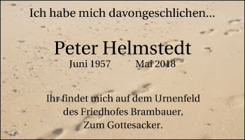 Traueranzeige von Peter Helmstedt von Lüner Anzeiger
