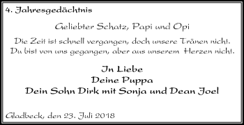 Traueranzeige von 4.Jahresgedächtnis  von Stadtspiegel Gladbeck