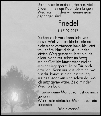 Traueranzeige von Friedel Bremkes von Stadtspiegel Menden + Froendenberg