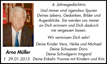 Traueranzeige von Arno Müller von Wochen-Anzeiger Oberhausen