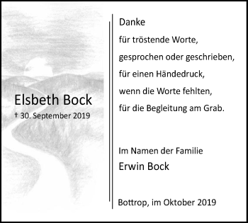Traueranzeige von Elsbeth Bock von Stadtspiegel Bottrop