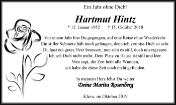 Traueranzeige von Hartmut Hintz von Klever Wochenblatt