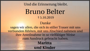 Traueranzeige von Bruno Belter von Lüner Anzeiger