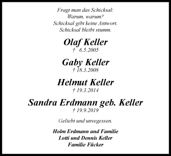 Traueranzeige von Sandra Erdmann von WVW Anzeigenblätter