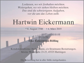 Traueranzeige von Hartwin Eickermann von Stadtspiegel Hattingen/Niedersprockhövel