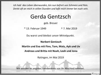 Traueranzeige von Gerda Gentzsch von WVW Anzeigenblätter