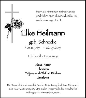 Traueranzeige von Elke Heilmann von Stadtanz.Castrop-Rauxel