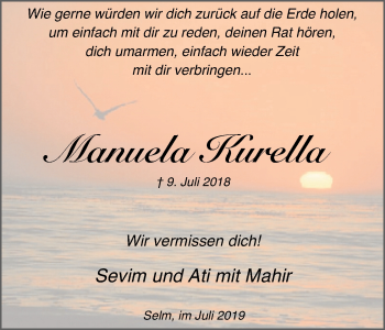 Traueranzeige von Manuela Kurella von Lüner Anzeiger