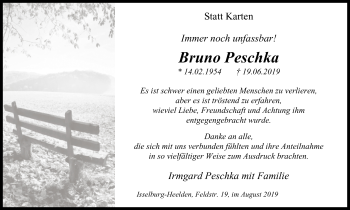 Traueranzeige von Bruno Peschka von Stadtanzeiger Emmerich/Rees/Isselburg
