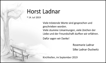 Traueranzeige von Horst Ladnar von Stadtspiegel Bottrop