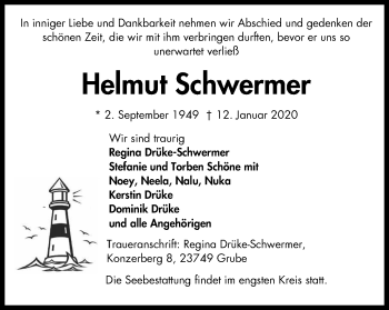 Traueranzeige von Helmut Schwermer von Mülheimer Woche