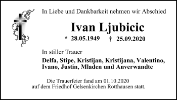 Traueranzeige von Ivan Ljubicic von WVW Anzeigenblätter