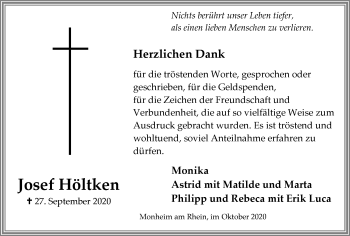 Traueranzeige von Josef Höltken von WVW Anzeigenblätter
