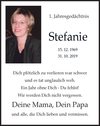 Traueranzeige von Stefanie Bierbrauer von WVW Anzeigenblätter