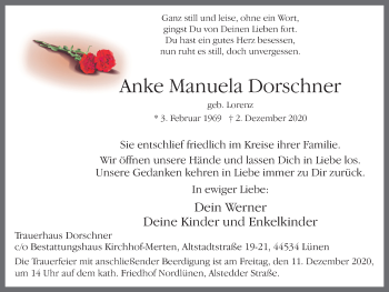 Traueranzeige von Anke Manuela Dorschner von WVW Anzeigenblätter