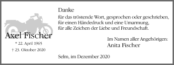 Traueranzeige von Axel Fischer von WVW Anzeigenblätter